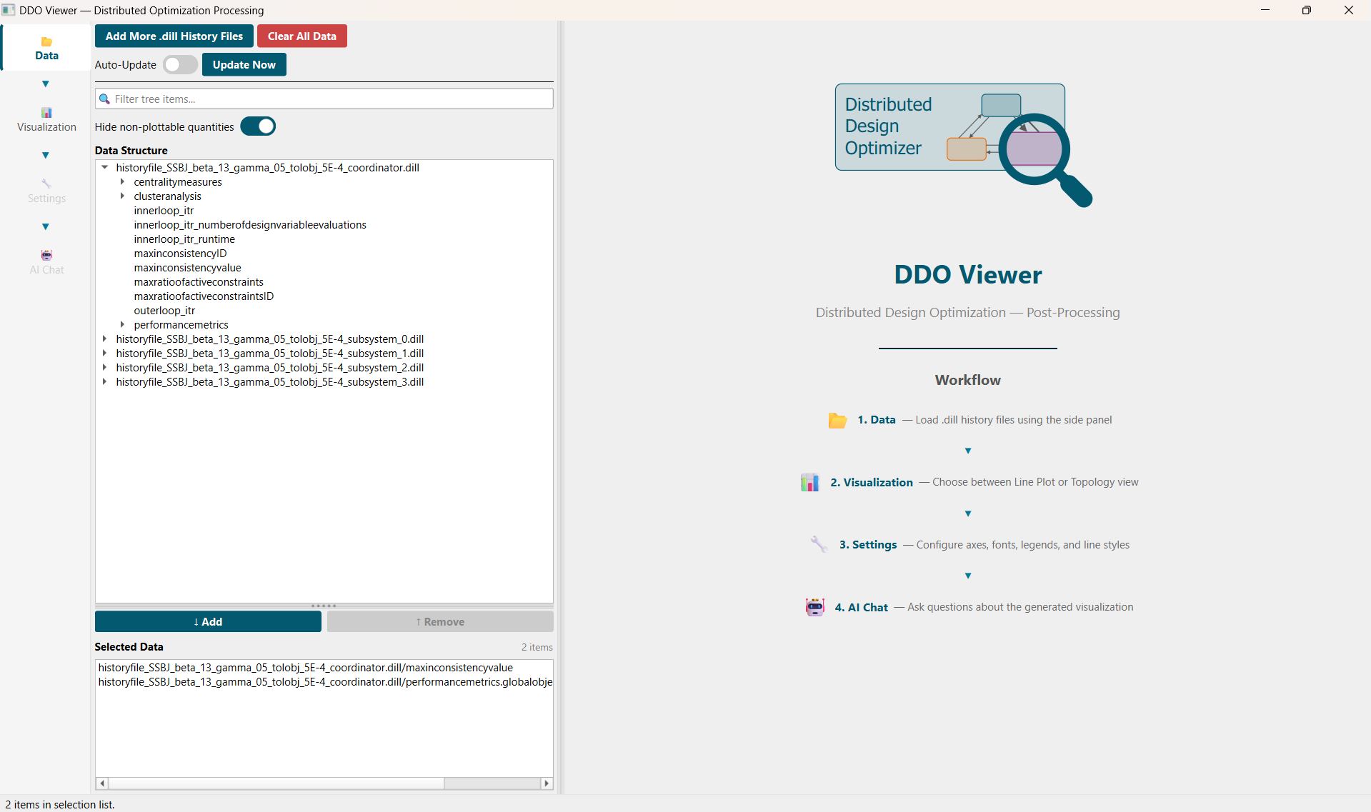 DDO Viewer Data Panel Quantity Selection